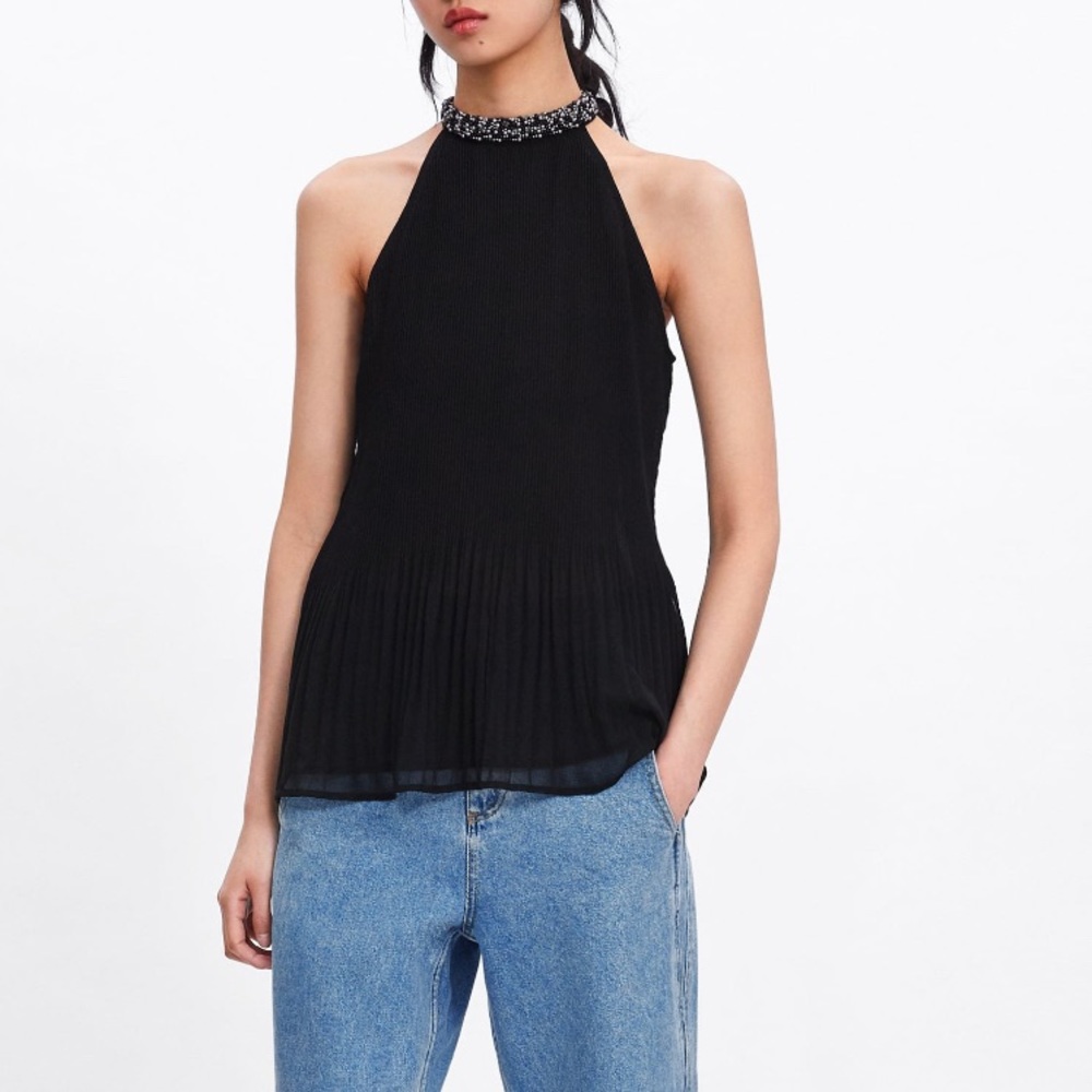 ZARA Beaded Blouse